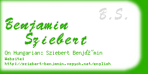 benjamin sziebert business card